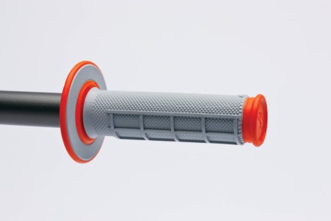 Renthal MX Dual Compound Grips G155 Grips, Compound, Rubber, Gray/Orange, Twist Throttle Compatible, 7/8 in. Bar Diameter, Pair thumbnail 2