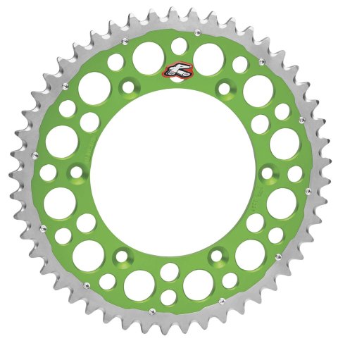 Renthal Twinring Sprockets 1120-520-50GPGN Sprocket, Twinring, Rear, Steel/Aluminum, Green Anodized, 50-tooth, 520 Chain Size, Kawasaki, Each
