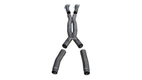 Corsa Off-Road X-Pipes for 2005-2008 CORVETTE - 14352 Exhaust Crossover Pipe, X-Pipe, Stock Manifold, 3 in. Diameter, Stainless Steel, Natural, Chevy, Each