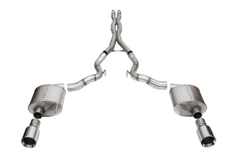 Corsa Sport Exhaust Systems for 2024 MUSTANG - 21275 System, Sport, Cat-Back, 304 Stainless, Natural, Polished Tips, Straight Cut Tips, Convertible, Ford, Kit