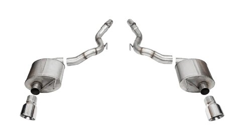 Corsa Touring Exhaust Systems for 2024 MUSTANG - 21276 System, Touring, Axle-Back, 304 Stainless, Natural, Polished Tips, Slant Cut Tips, Convertible, Ford, Kit