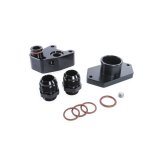 PPE Oil Cooler Block-Off Plates 114001000 Delete Kit, Billet Alum, Black Color, Marine/Hotrod, GM Duramax 6.6L, 2001-10 thumbnail 1