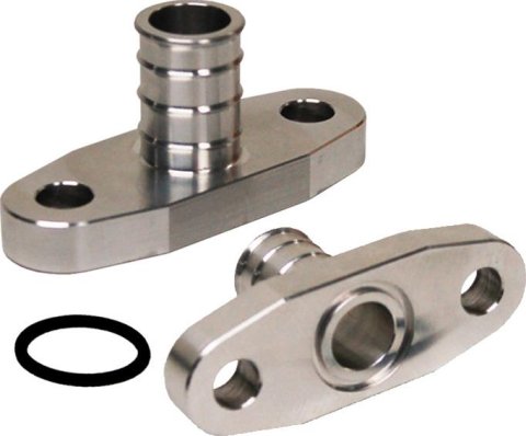 Pacific Performance Engineering Turbocharger Oil Drain Fittings 516002000 Adapter, Turbo Drain, T4 Series, 5/8 in. Hose Barb, Aluminum, Natural, Each thumbnail 2