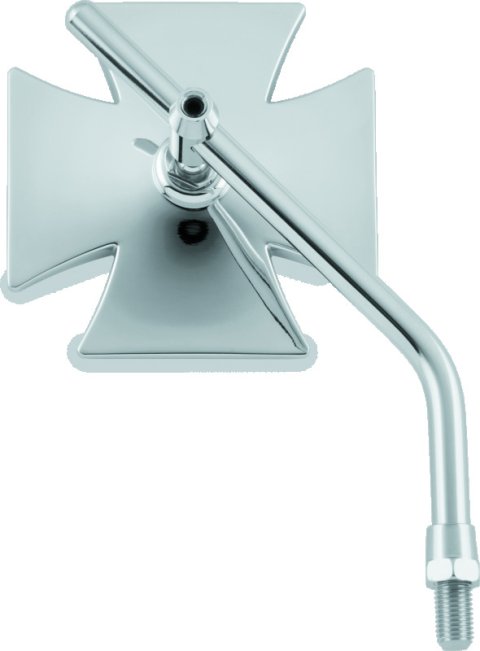 Biker's Choice Mirrors 488736 Mirrors, Maltese Cross, Convex, Chrome Housing, 4 in. Width, 4 in. Height, Harley-Davidson®, Each thumbnail 2