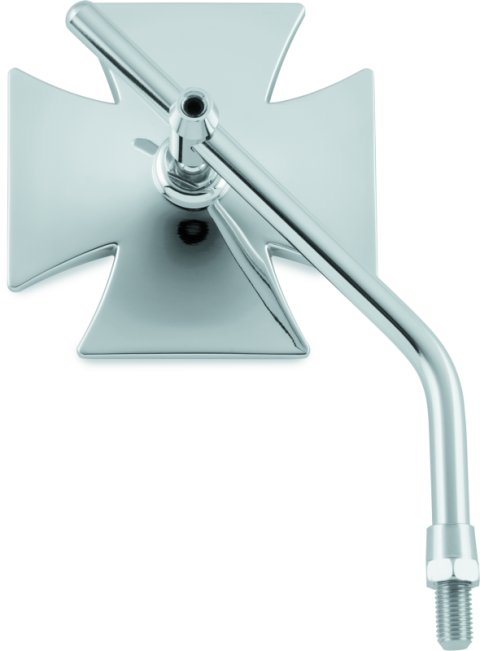 Biker's Choice Mirrors 488736 Mirrors, Maltese Cross, Convex, Chrome Housing, 4 in. Width, 4 in. Height, Harley-Davidson®, Each thumbnail 3