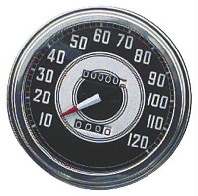 Biker's Choice 5 in. FL Type Speedometers 490043 Gauge, Speedometer, Type, Analog, 0-120 mph, in., Black Face, Electrical, Harley-Davidson®, Each thumbnail 1