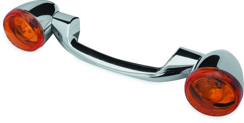 Biker's Choice Rear Turn Signals and Bars 491156 Signal Bar, Amber Lens, Steel, Chrome, Harley-Davidson®, Pair thumbnail 3