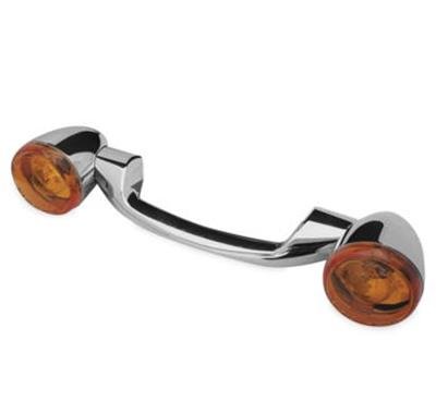 Biker's Choice Rear Turn Signals and Bars 491156 Signal Bar, Amber Lens, Steel, Chrome, Harley-Davidson®, Pair thumbnail 5