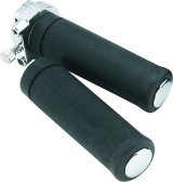 Biker's Choice Throttle Assemblies with Grips 410302 Grips, Steel, Chrome, Twist, 1 in. Bar Diameter, Harley-Davidson®, Pair thumbnail 2