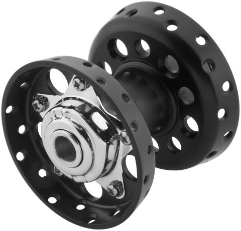 Biker's Choice Black Star Hubs 490659 Wheel Hub, Star, Aluminum, and Chrome, Harley-Davidson®, Each