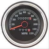 Biker's Choice Replacement Speedometers 493980 Gauge, Speedometer, Replacement, Analog, 0-120 mph, 4 1/2 in., Black Face, Electrical, Harley-Davidson®, Each thumbnail 1