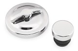 Biker's Choice Custom Oil Tank Caps 490450 Cap, Custom, Push-in, Steel, Chrome, Each thumbnail 1