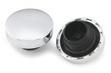 Biker's Choice Screw-In Non-Vented Gas Caps 490436 Fuel Tank Cap, Screw-In, Non-Vented, Steel, Chrome, Left Side, Harley-Davidson®, Each thumbnail 1