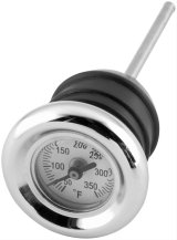 Biker's Choice Oil Tank Dipsticks with Gauge 490568 Powersports Dipstick, Plastic, Chrome, Push-In, Analog, 2 1/2 in., Harley-Davidson®, Each thumbnail 1