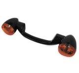 Biker's Choice Rear Turn Signals and Bars 491157 Signal Bar, Amber Lens, Steel, Black, Harley-Davidson®, Pair thumbnail 1