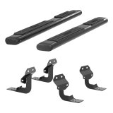 Aries Automotive 6 in. Oval Side Bars 4445042 Step Bars, Aluminum, Black Powdercoated, Gloss, 6.00 Diameter, 75.00 Length, Ford, Pair thumbnail 4