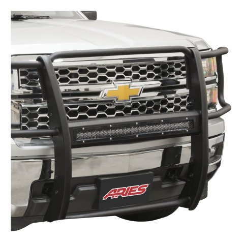 ARIES Automotive Grilles and Grille Inserts PC30MB Guard Face Plate, Pro Series, (1)30In, Msh, Bl, 30" MESH, GLOSS BLACK CARBON STEEL (COMES W/ ORIG. GUARD)