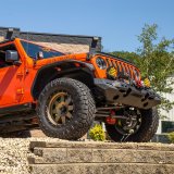 Aries Automotive TrailChaser Front Bumper with Corner Guards for 2020-2024 GLADIATOR, 2018-2024 WRANGLER - 2082076 Bumpers, Fabricated, Aluminum, Black Powdercoated, Textured, Front, Center Section, Guards, Jeep, Kit thumbnail 1