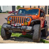 Aries Automotive TrailChaser Front Bumper with Corner Guards for 2020-2024 GLADIATOR, 2018-2024 WRANGLER - 2082076 Bumpers, Fabricated, Aluminum, Black Powdercoated, Textured, Front, Center Section, Guards, Jeep, Kit thumbnail 2