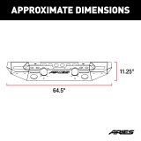 Aries Automotive TrailChaser Front Bumper with Corner Guards for 2020-2024 GLADIATOR, 2018-2024 WRANGLER - 2082076 Bumpers, Fabricated, Aluminum, Black Powdercoated, Textured, Front, Center Section, Guards, Jeep, Kit thumbnail 5