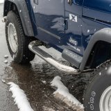 Aries Automotive 3 in. Round Side Bars for 1987-2006 WRANGLER - 35600-2 Step Bars, Diameter, Stainless Steel, Polished, Jeep, Pair thumbnail 1