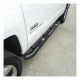 Aries Automotive Big Step 4 in. Round Side Bars AL234045 Bars, Step, Diameter, Aluminum, Black Textured Powdercoated, Chevy, GMC, Pair thumbnail 2