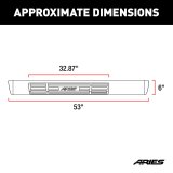 Aries Automotive 6 in. Oval Side Bars 4445006 Step Bars, Aluminum, Black Powdercoated, Gloss, 6.00 Diameter, 53.00 Length, Chevrolet, GMC, Pair thumbnail 4