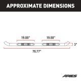 Aries Automotive 3 in. Round Side Bars for 2011-2019 EXPLORER - 203041-2 Step Bars, Diameter, Stainless Steel, Polished, Ford, Pair thumbnail 4