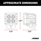 ARIES Automotive Light Bars, Pods and Fog Lights 1501252 LED Work Lights, Pair Of Square thumbnail 6