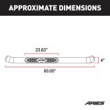 Aries Automotive 4 in. Oval Side Bars S225039 Step Bars, Steel, Black Powdercoated, Gloss, 4.00 Diameter, 60.000 Length, Dodge, Pair thumbnail 1