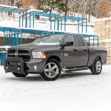 Aries Automotive ActionTrac Powered Running Boards 3047913 Board, ActionTrac, Aluminum, Black Satin Powdercoated, Cab Length, 83.000 in. Long, Powered, Lighted, MegaCab, Dodge, RAM, Pair thumbnail 1