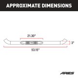 Aries Automotive 3 in. Round Side Bars 214048 Step Bars, Stainless Steel, Black Powdercoated, Gloss, 3.00 Diameter, 53.150 Length, Chevrolet, GMC, Pair thumbnail 1