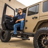 Aries Automotive ActionTrac Powered Running Boards 3025165 Power Boards, ActionTrac, Aluminum, Black Powdercoated, Jeep, Toyota, 4-Door, Pair thumbnail 2