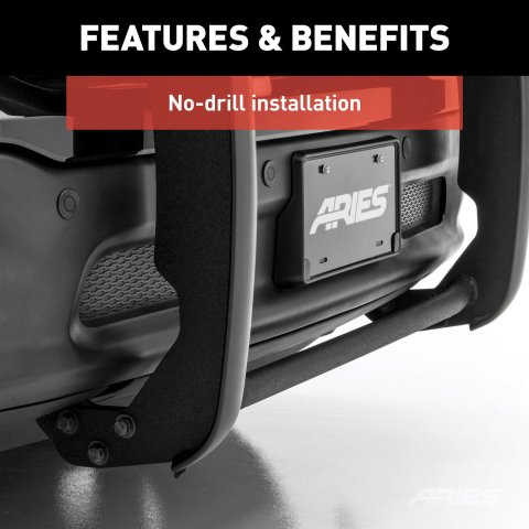 Aries Automotive Grille Guards for 2019-2023 RANGER - 3069 Guards, Bull Bar, Black, Ford, W/Led, Each thumbnail 4