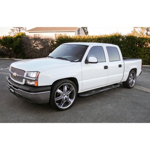 Aries Automotive Big Step 4 in. Round Side Bars AL234013 Bars, Step, Diameter, Aluminum, Black Textured Powdercoated, Chevy, GMC, Pair
