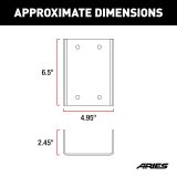 ARIES Automotive - Third Brake Light Extension Brackets for 2007-2017 WRANGLER, 2018 WRANGLER JK 256TBL Bracket, 2007-15 3RD LIGHT EXT BRACKET thumbnail 6