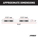 Aries Automotive 4 in. Oval Side Bars for 1999-2016 F-250 SUPER DUTY, F-350 DUTY - S223005 Step Bars, Oval, in., Steel, Black Powdercoated, Ford, Pair thumbnail 1