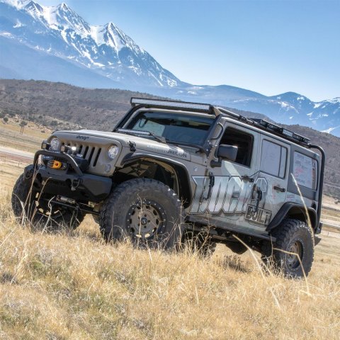 Aries Automotive TrailChaser Front Bumper with Corner and Brush Guards for 2007-2017 WRANGLER, 2018 WRANGLER JK - 2082050 Bumpers, Fabricated, Steel, Black Powdercoated, Textured, Front, Center Section, Guards, Guard, Jeep, Kit thumbnail 2