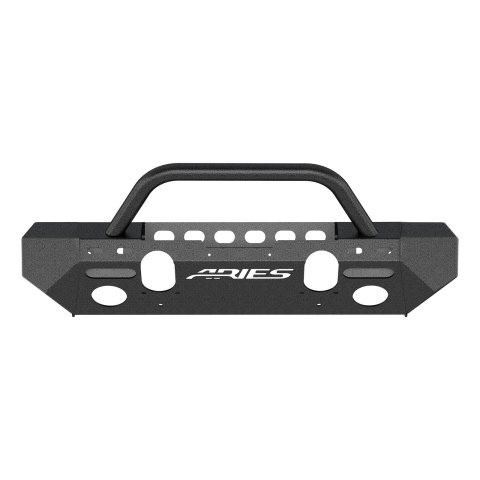 Aries Automotive TrailChaser Front Bumper with Corner and Brush Guards for 2007-2017 WRANGLER, 2018 WRANGLER JK - 2082050 Bumpers, Fabricated, Steel, Black Powdercoated, Textured, Front, Center Section, Guards, Guard, Jeep, Kit thumbnail 5