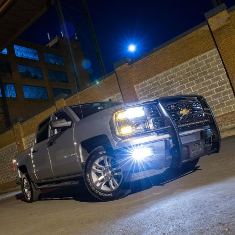 Aries Automotive Pro Series Grille Guards for 2014-2018 SILVERADO 1500, 2019 1500 LD - 2170030 Guards, Series, Steel, Black Textured Powdercoat, LED Light Bar, Chevrolet, Each