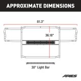 Aries Automotive Pro Series Grille Guards for 2014-2018 SILVERADO 1500, 2019 1500 LD - 2170030 Guards, Series, Steel, Black Textured Powdercoat, LED Light Bar, Chevrolet, Each thumbnail 5