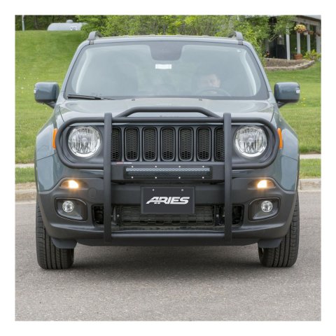 Aries Automotive Pro Series Grille Guards for 2015-2018 RENEGADE - P1055 Guards, Brush Guard, Steel, Black Textured Powdercoat, Jeep, Each