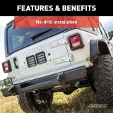 Aries Automotive TrailCrusher Rear Bumpers for 2018-2025 WRANGLER - 2157002 Bumper, TrailCrusher, Jeep, Black, Each thumbnail 2