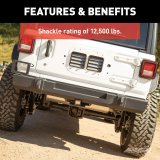 Aries Automotive TrailCrusher Rear Bumpers for 2018-2025 WRANGLER - 2157002 Bumper, TrailCrusher, Jeep, Black, Each thumbnail 3