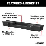 Aries Automotive TrailCrusher Rear Bumpers for 2018-2025 WRANGLER - 2157002 Bumper, TrailCrusher, Jeep, Black, Each thumbnail 6