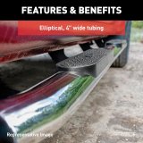 Aries Automotive 4 in. Oval Side Bars for 2019-2021 RANGER - S223046-2 Nerf and Step Bars, Ford, Side, In, Stainless, Pair thumbnail 2