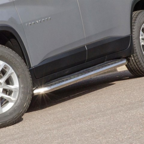 Aries Automotive AeroTread Running Boards for 2009-2016 ACADIA, 2017 ACADIA LIMITED, 2009-2017 TRAVERSE - 2051020 Boards, Aluminum/Stainless Steel, Polished, Full Length, 76.00 in. Length, Chevrolet, GMC, Pair thumbnail 2