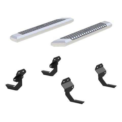 Aries Automotive AdvantEDGE 5.5 in. Side Bars 2555011 Step Bars, Diameter, Aluminum, Chrome Powdercoated, Pair thumbnail 2