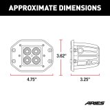 ARIES Automotive Light Bars, Pods and Fog Lights 1501250 LED Work Lights, Pair Of Flush Mount thumbnail 2