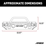 Aries Automotive TrailChaser Front Bumper with Corner and Brush Guards for 2020-2024 GLADIATOR, 2018-2024 WRANGLER - 2082084 Bumpers, Fabricated, Steel, Black Powdercoated, Textured, Front, Center Section, Guards, Guard, Jeep, Kit thumbnail 3
